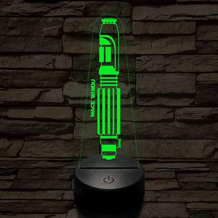 Mace Windu fénykardja 7 színű 3D led lámpa