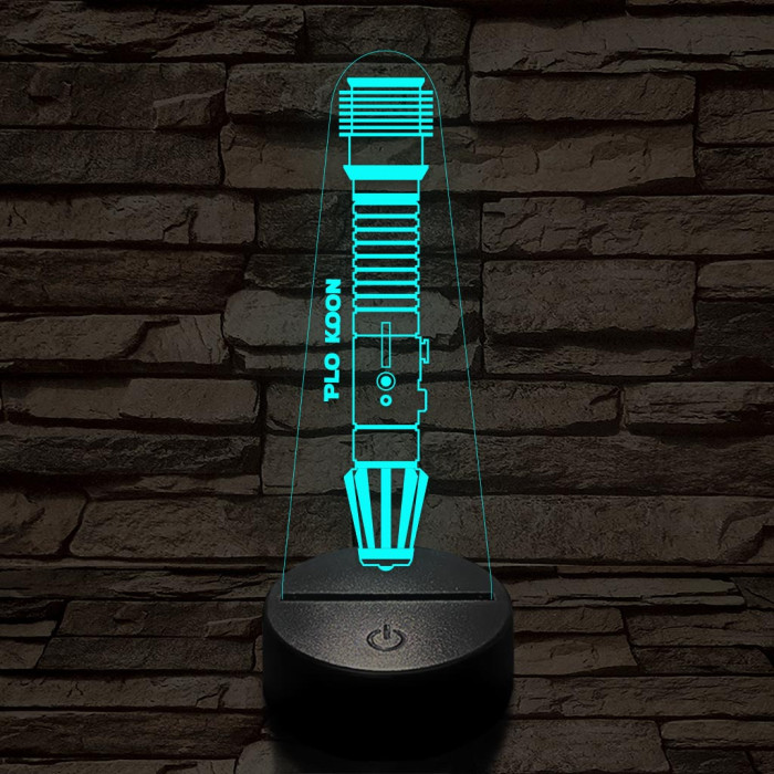 Plo Koon fénykardja 7 színű 3D led lámpa