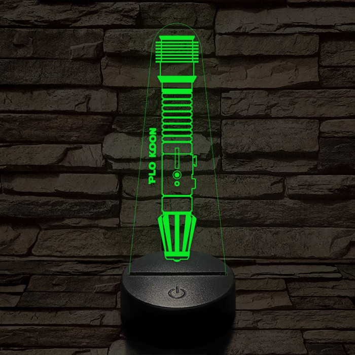 Plo Koon fénykardja 7 színű 3D led lámpa