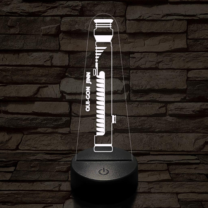 Qui-Gon Jinn fénykardja 7 színű 3D led lámpa