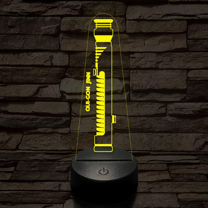Qui-Gon Jinn fénykardja 7 színű 3D led lámpa