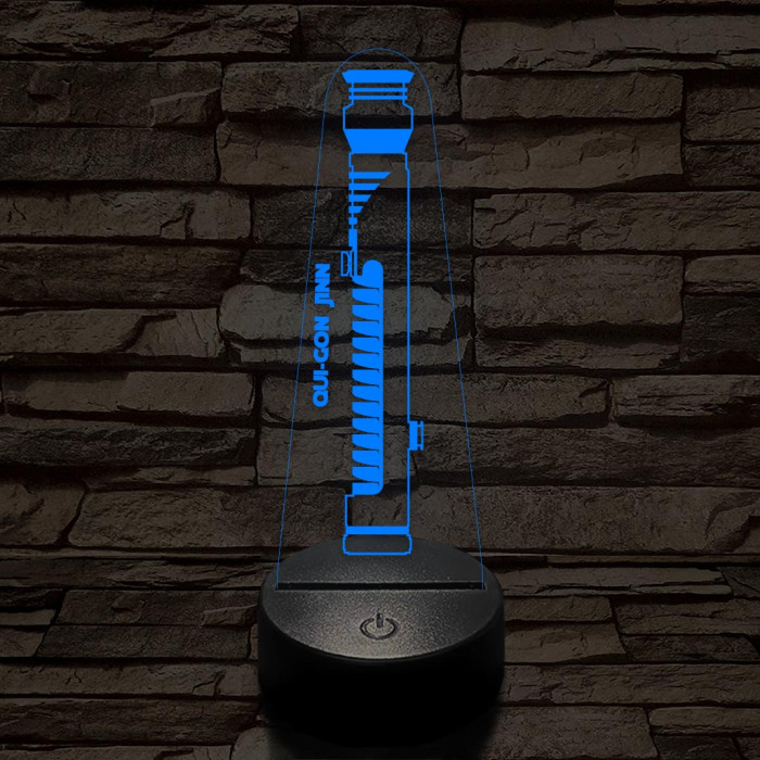 Qui-Gon Jinn fénykardja 7 színű 3D led lámpa