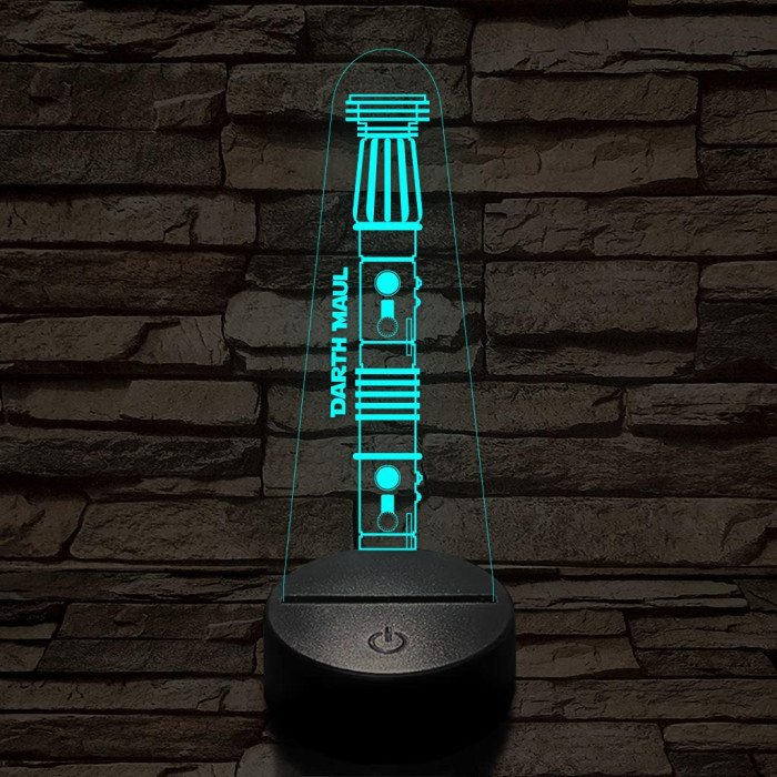 Darth Maul fénykardja 7 színű 3D led lámpa