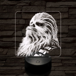 Büszke vuki 7 színű valósághű 3D led lámpa