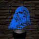 Büszke vuki 7 színű valósághű 3D led lámpa