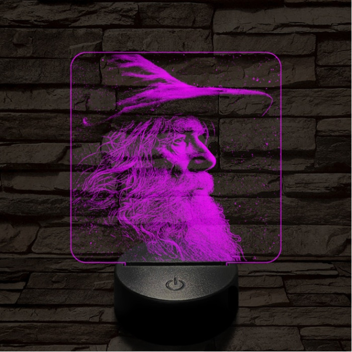 Gandalf 7 színű valósághű 3D led lámpa