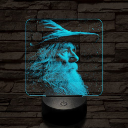 Gandalf 7 színű valósághű 3D led lámpa