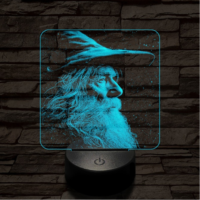 Gandalf 7 színű valósághű 3D led lámpa