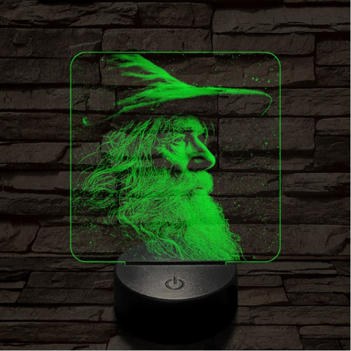 Gandalf 7 színű valósághű 3D led lámpa