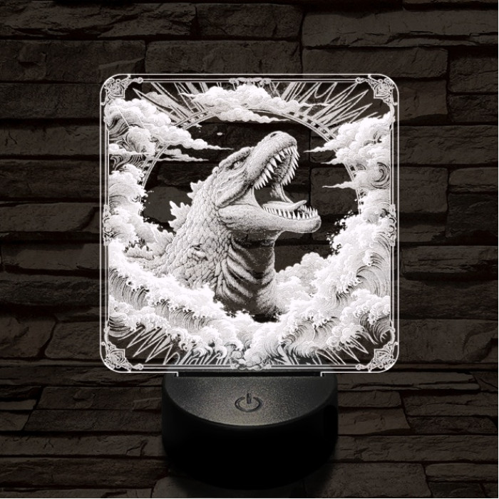 Godzilla diadal 7 színű valósághű 3D led lámpa