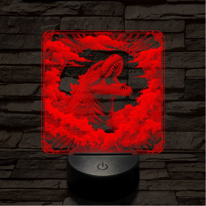 Godzilla diadal 7 színű valósághű 3D led lámpa