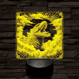 Godzilla diadal 7 színű valósághű 3D led lámpa