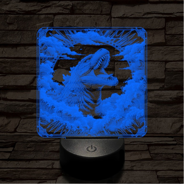 Godzilla diadal 7 színű valósághű 3D led lámpa