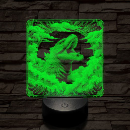 Godzilla diadal 7 színű valósághű 3D led lámpa
