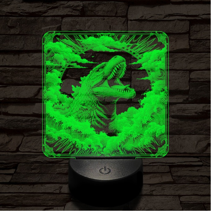 Godzilla diadal 7 színű valósághű 3D led lámpa
