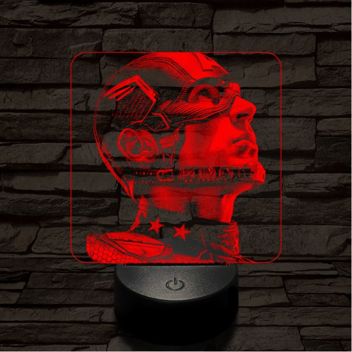 Nagy hős 7 színű valósághű 3D led lámpa