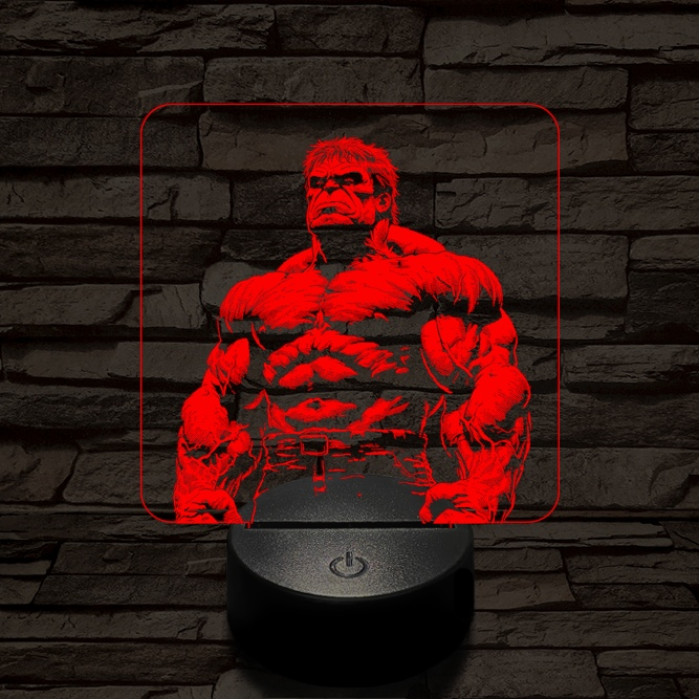 Hulk dühös 7 színű valósághű 3D led lámpa