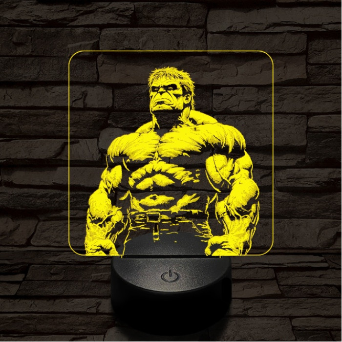 Hulk dühös 7 színű valósághű 3D led lámpa