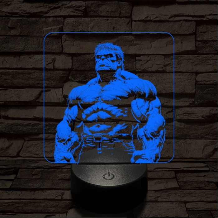 Hulk dühös 7 színű valósághű 3D led lámpa