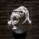 Kong dühös 7 színű valósághű 3D led lámpa