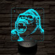 Kong dühös 7 színű valósághű 3D led lámpa