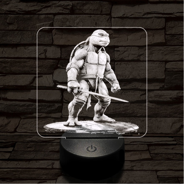Leonárdó a tini ninja 7 színű valósághű 3D led lámpa