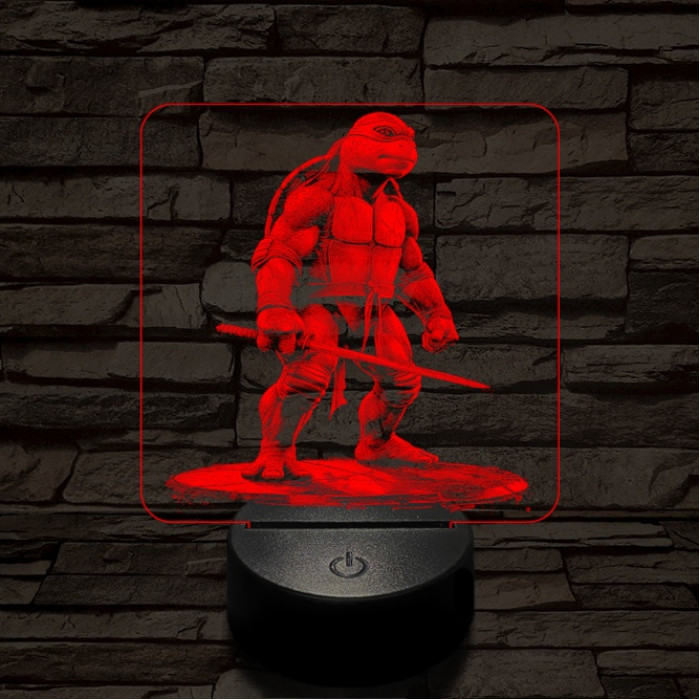 Leonárdó a tini ninja 7 színű valósághű 3D led lámpa