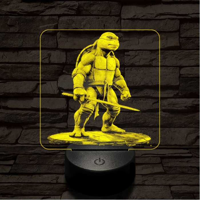 Leonárdó a tini ninja 7 színű valósághű 3D led lámpa