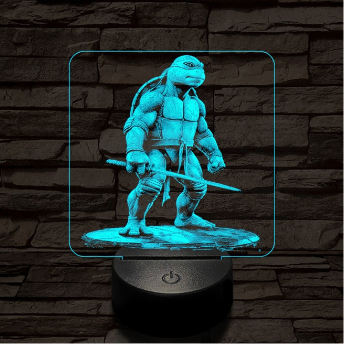 Leonárdó a tini ninja 7 színű valósághű 3D led lámpa
