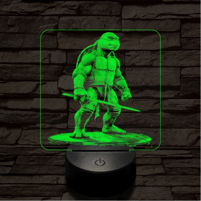 Leonárdó a tini ninja 7 színű valósághű 3D led lámpa