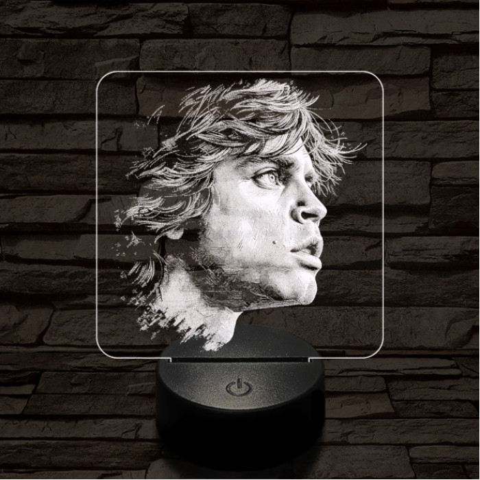 Luke Skywalker portré 7 színű valósághű 3D led lámpa
