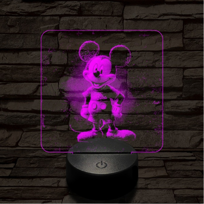 Mickey Egér vidám 7 színű valósághű 3D led lámpa