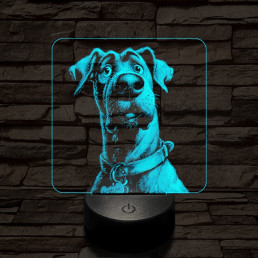 Mr Schooby Doo 7 színű valósághű 3D led lámpa