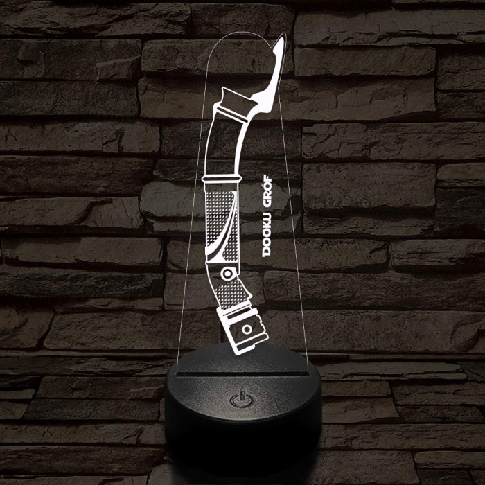 Dooku gróf fénykardja 7 színű 3D led lámpa