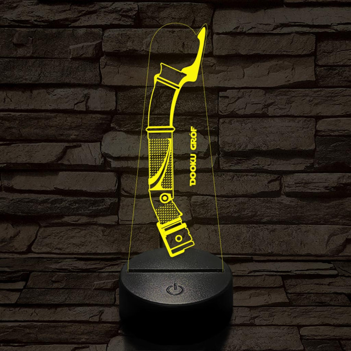 Dooku gróf fénykardja 7 színű 3D led lámpa