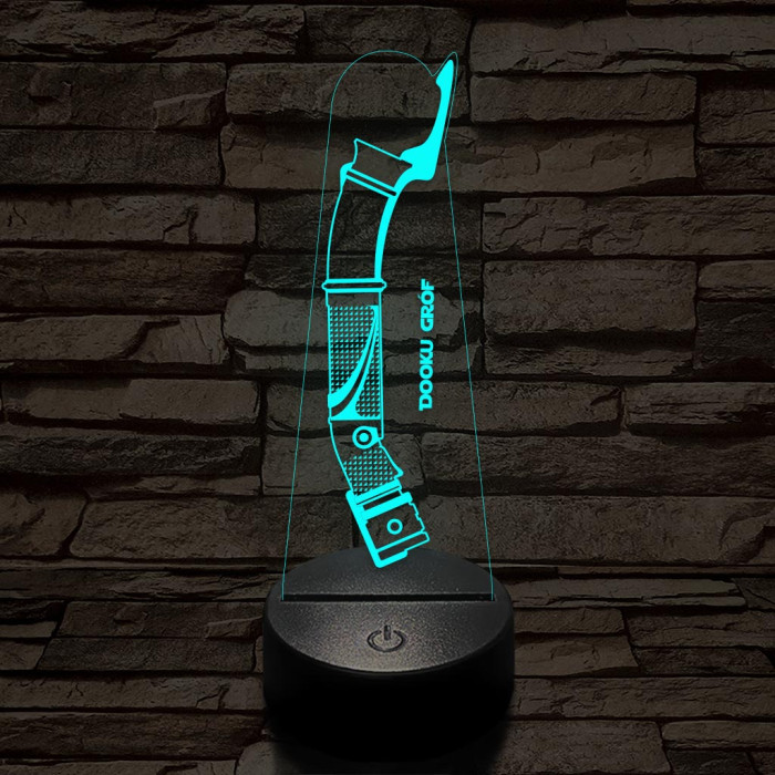 Dooku gróf fénykardja 7 színű 3D led lámpa