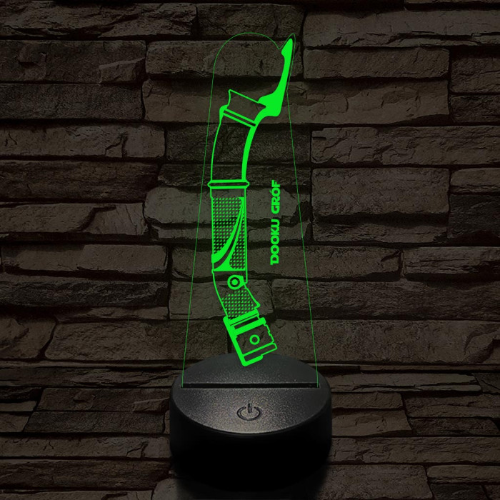 Dooku gróf fénykardja 7 színű 3D led lámpa