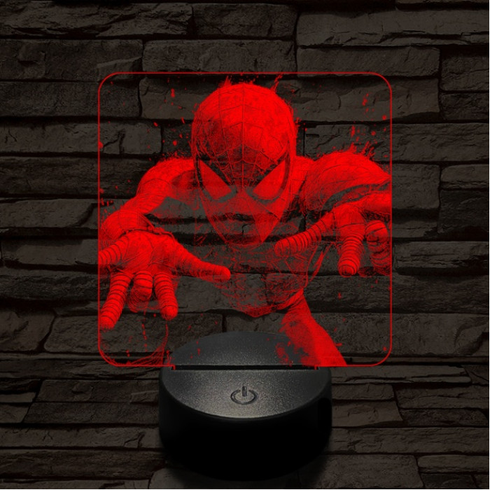 Pókember hálót vet 7 színű valósághű 3D led lámpa