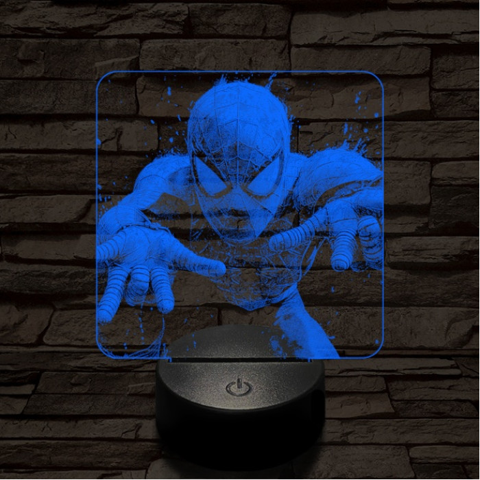 Pókember hálót vet 7 színű valósághű 3D led lámpa