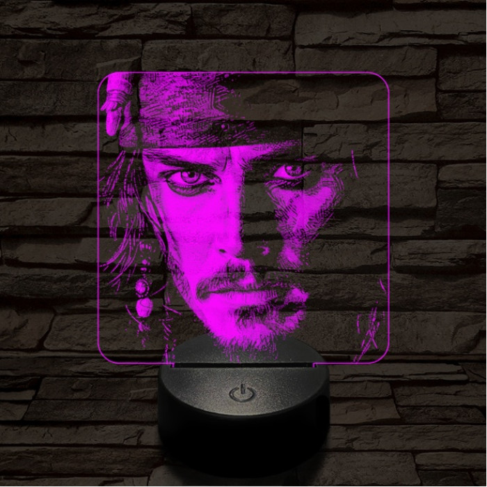 Sármos kalóz 7 színű valósághű 3D led lámpa