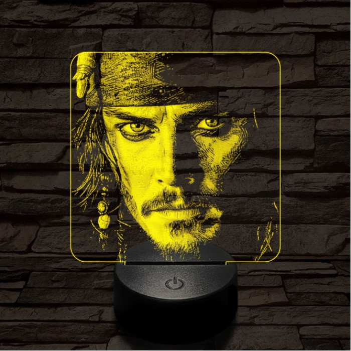 Sármos kalóz 7 színű valósághű 3D led lámpa