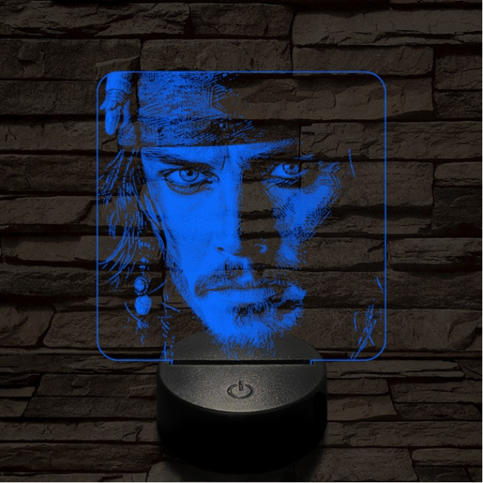 Sármos kalóz 7 színű valósághű 3D led lámpa