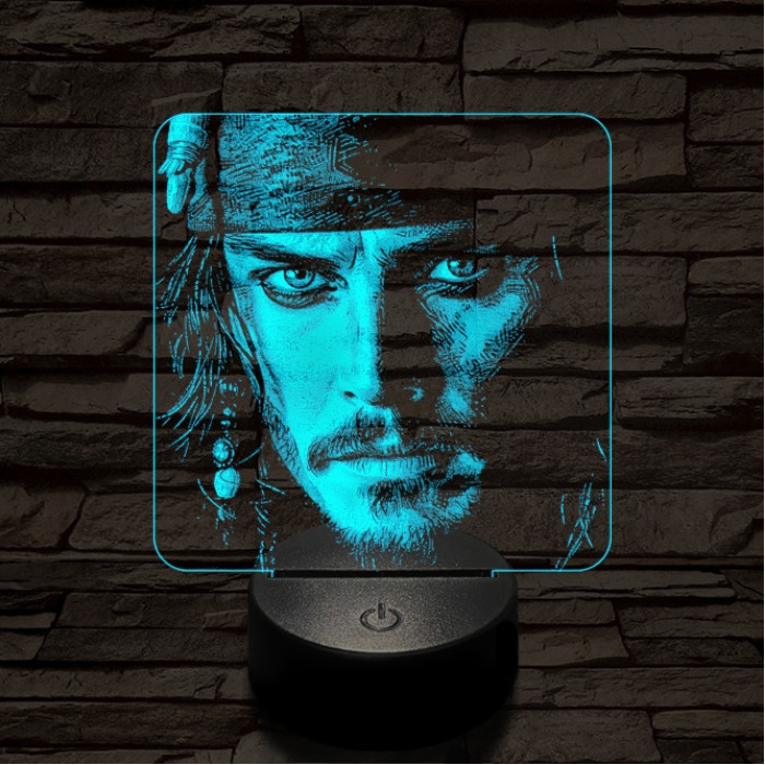 Sármos kalóz 7 színű valósághű 3D led lámpa