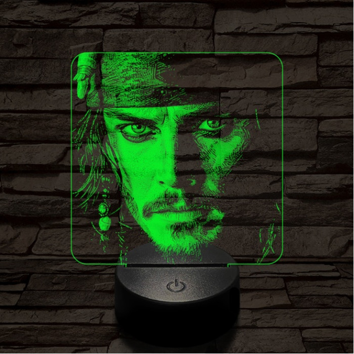 Sármos kalóz 7 színű valósághű 3D led lámpa