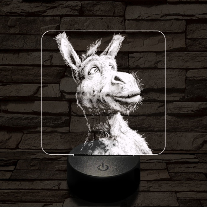 Shrek szamár 7 színű valósághű 3D led lámpa