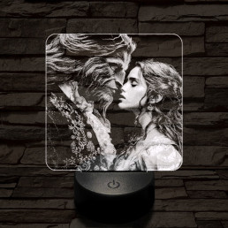 Szépség és a Szörnyeteg 7 színű valósághű 3D led lámpa