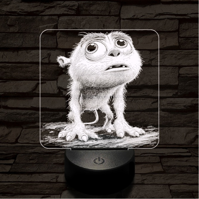 Szeszélyes szörny 7 színű valósághű 3D led lámpa
