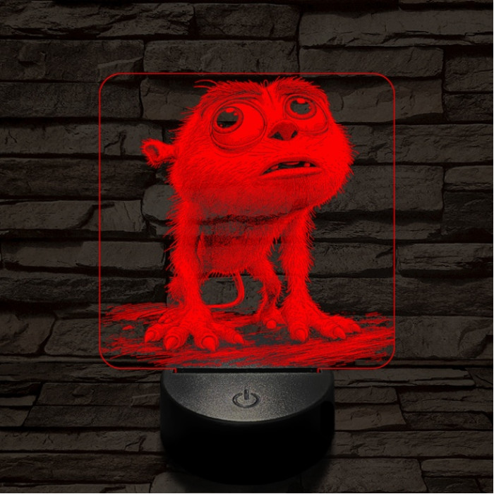 Szeszélyes szörny 7 színű valósághű 3D led lámpa