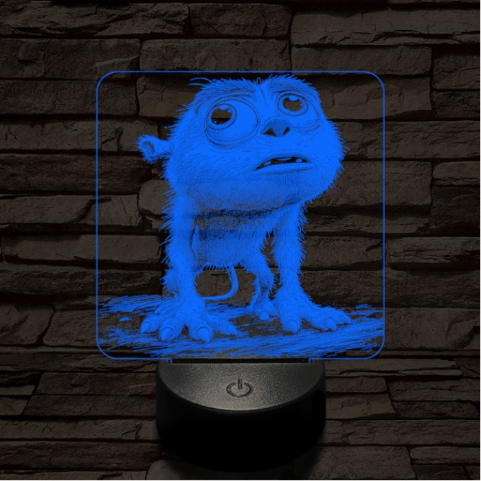 Szeszélyes szörny 7 színű valósághű 3D led lámpa