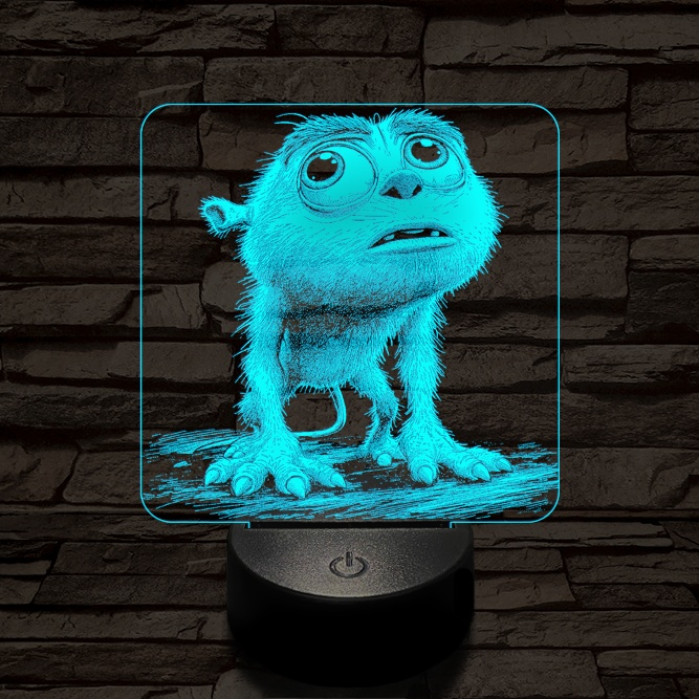Szeszélyes szörny 7 színű valósághű 3D led lámpa